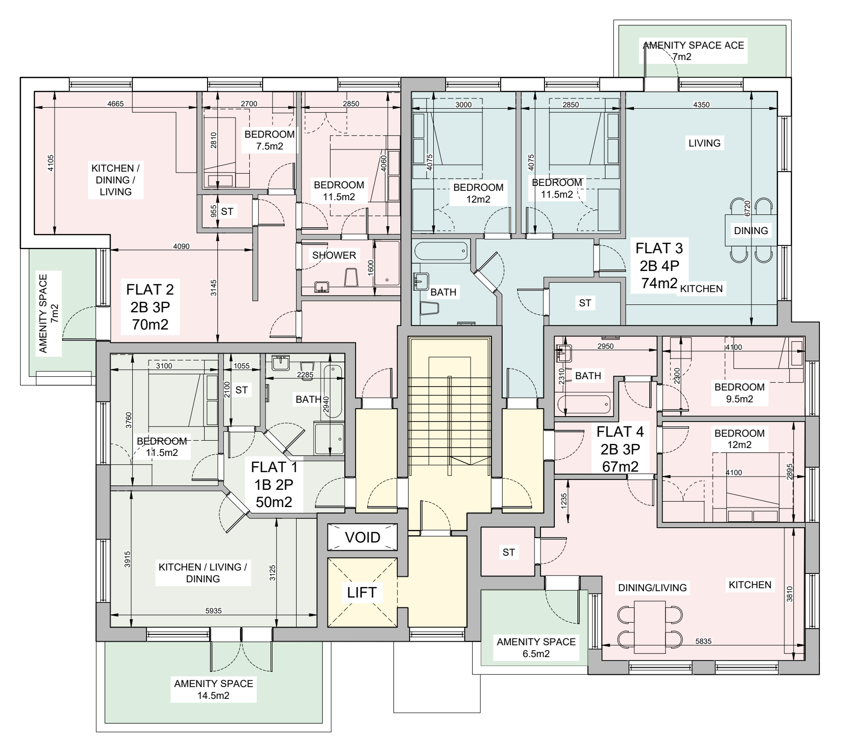 The Terraces first floor plan